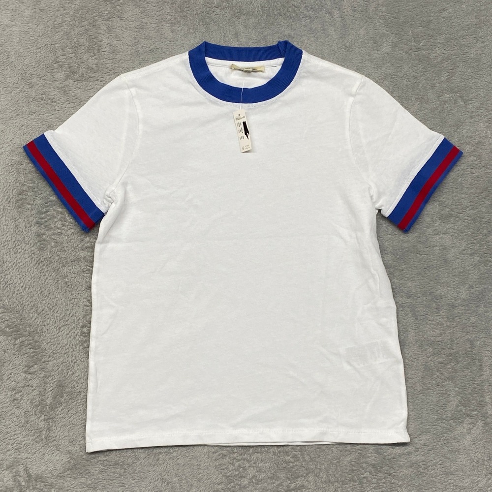 Madewell Womens 2XS Relaxed Tee in Vintage Jersey White Ringer T Shirt NZ541 XXS - Picture 4 of 15